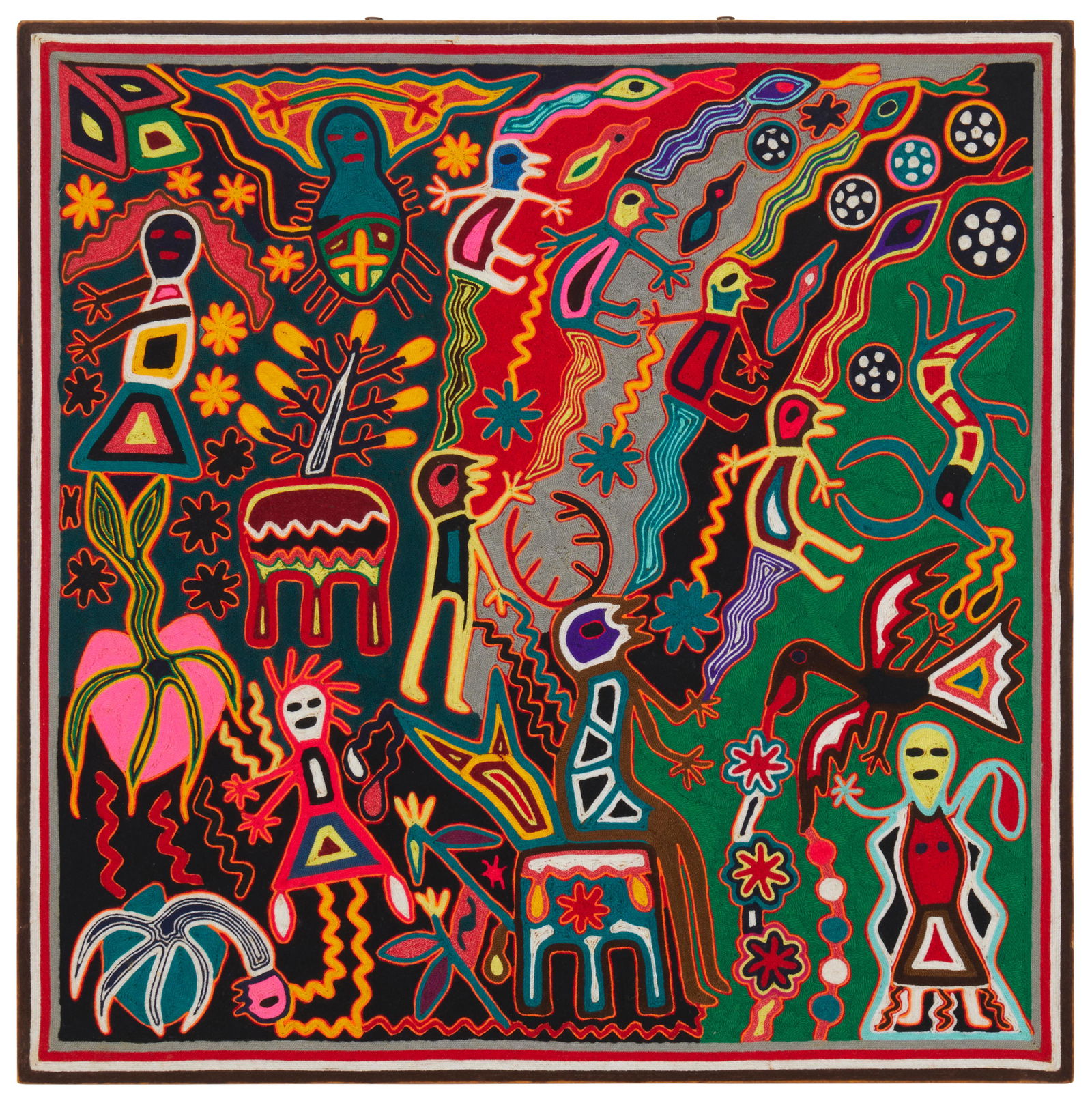 A Huichol yarn painting (1 of 4)