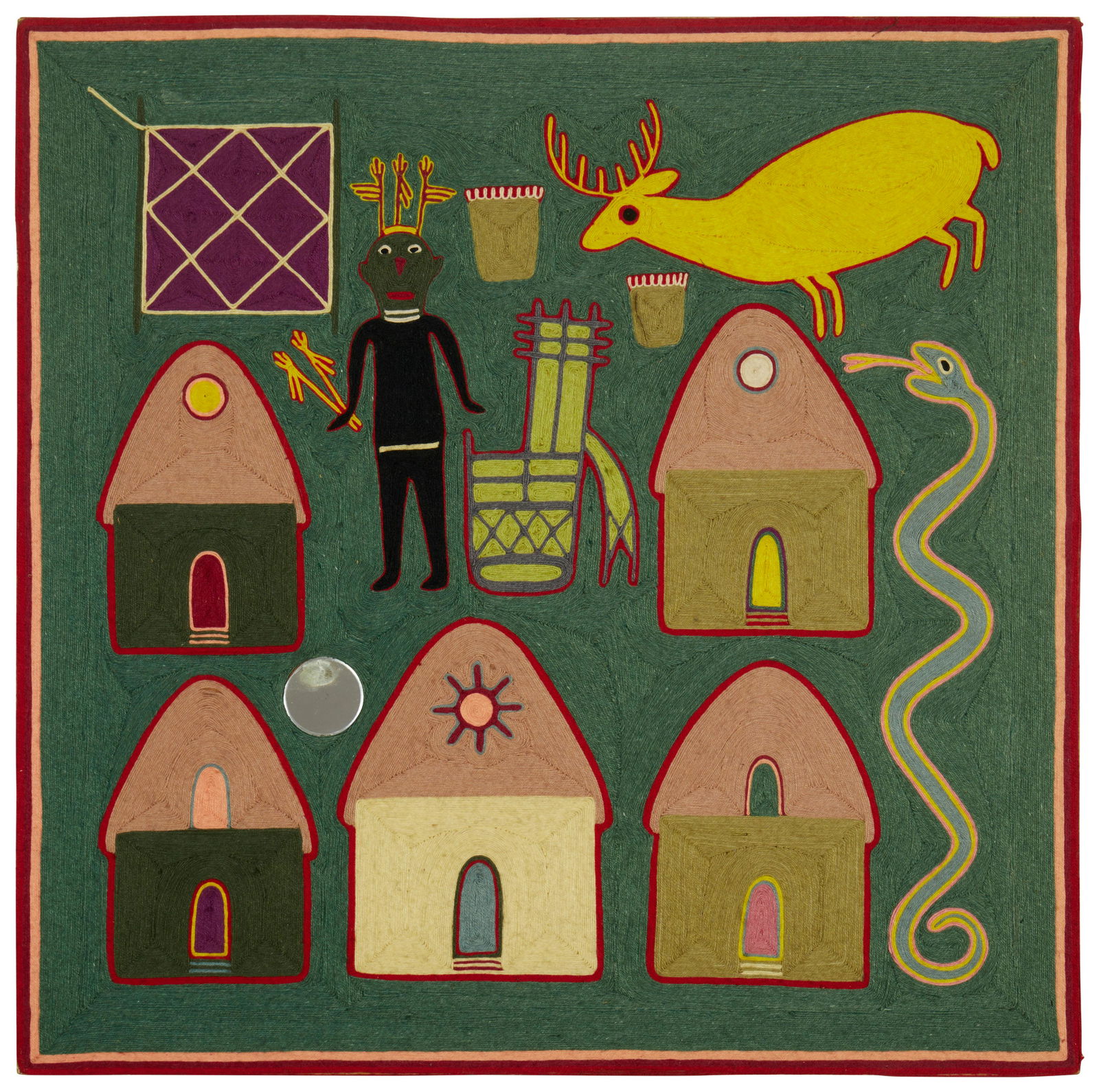 A Huichol yarn painting (1 of 3)