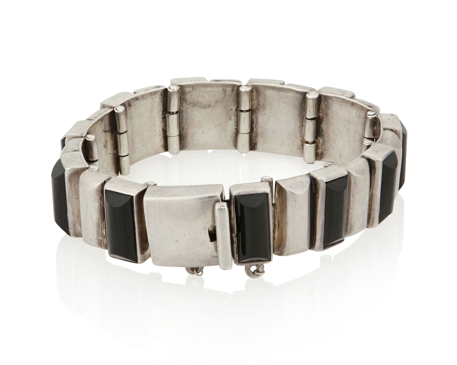 An Antonio Pineda silver and onyx bracelet (1 of 2)