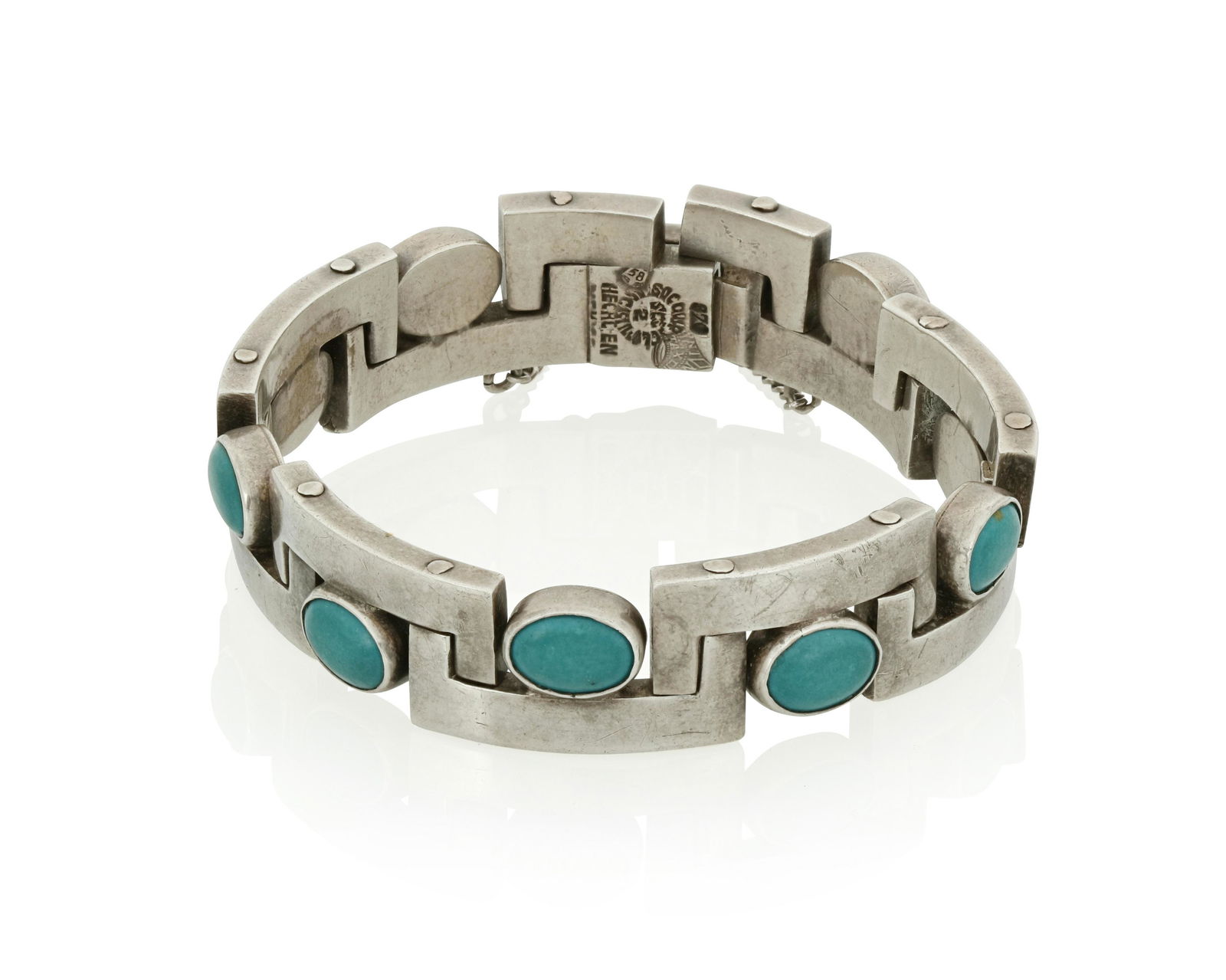 An Antonio Pineda Los Castillo silver and gemstone bracelet (1 of 2)