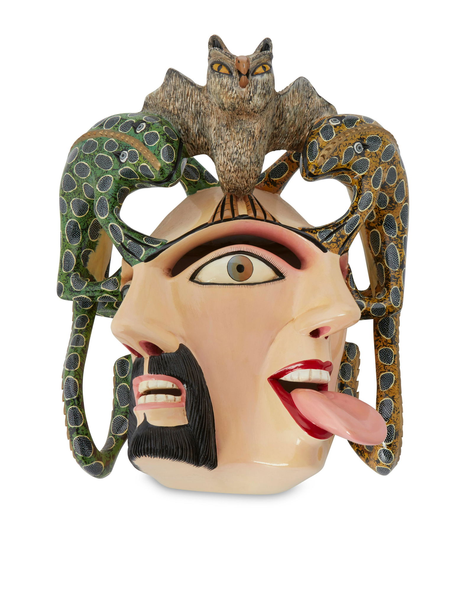 Juan Jose Horta (b. 20th century), Two-faced mask, 21st century; Tocuaro, Michoacan, Mexico (1 of 8)
