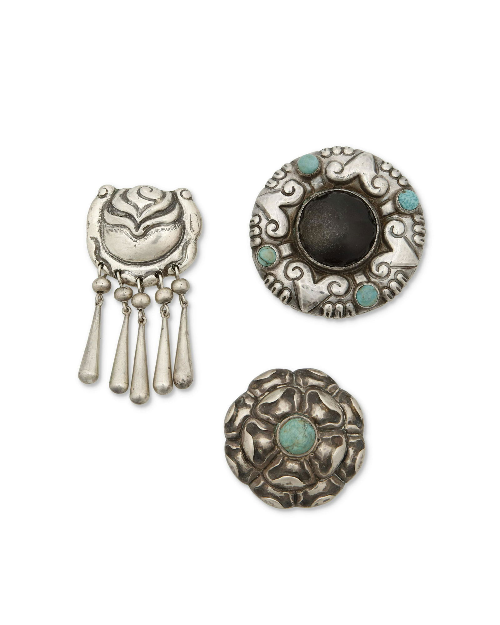 Three Matl silver brooches (1 of 2)