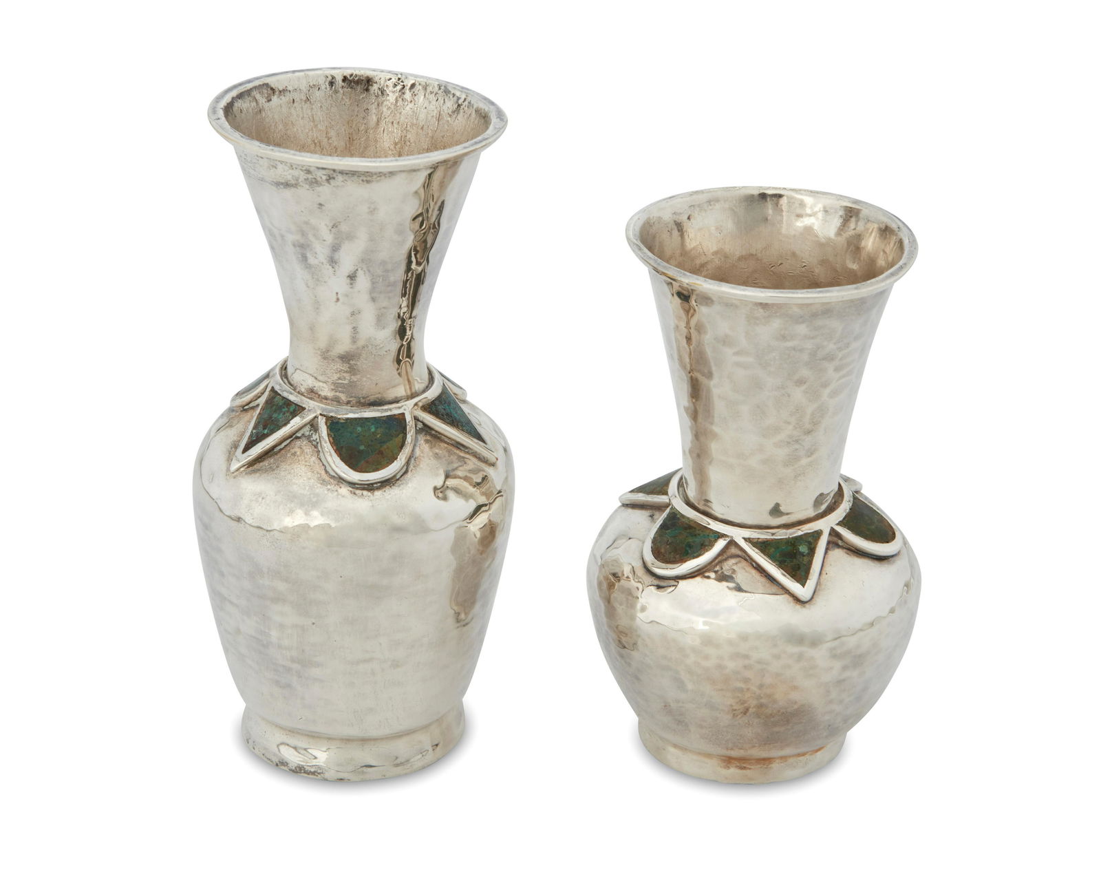Two Los Castillo silver-plate vases (1 of 4)