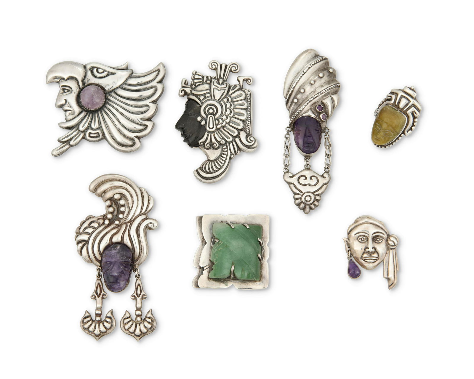 A group of Mexican silver jewelry (1 of 2)