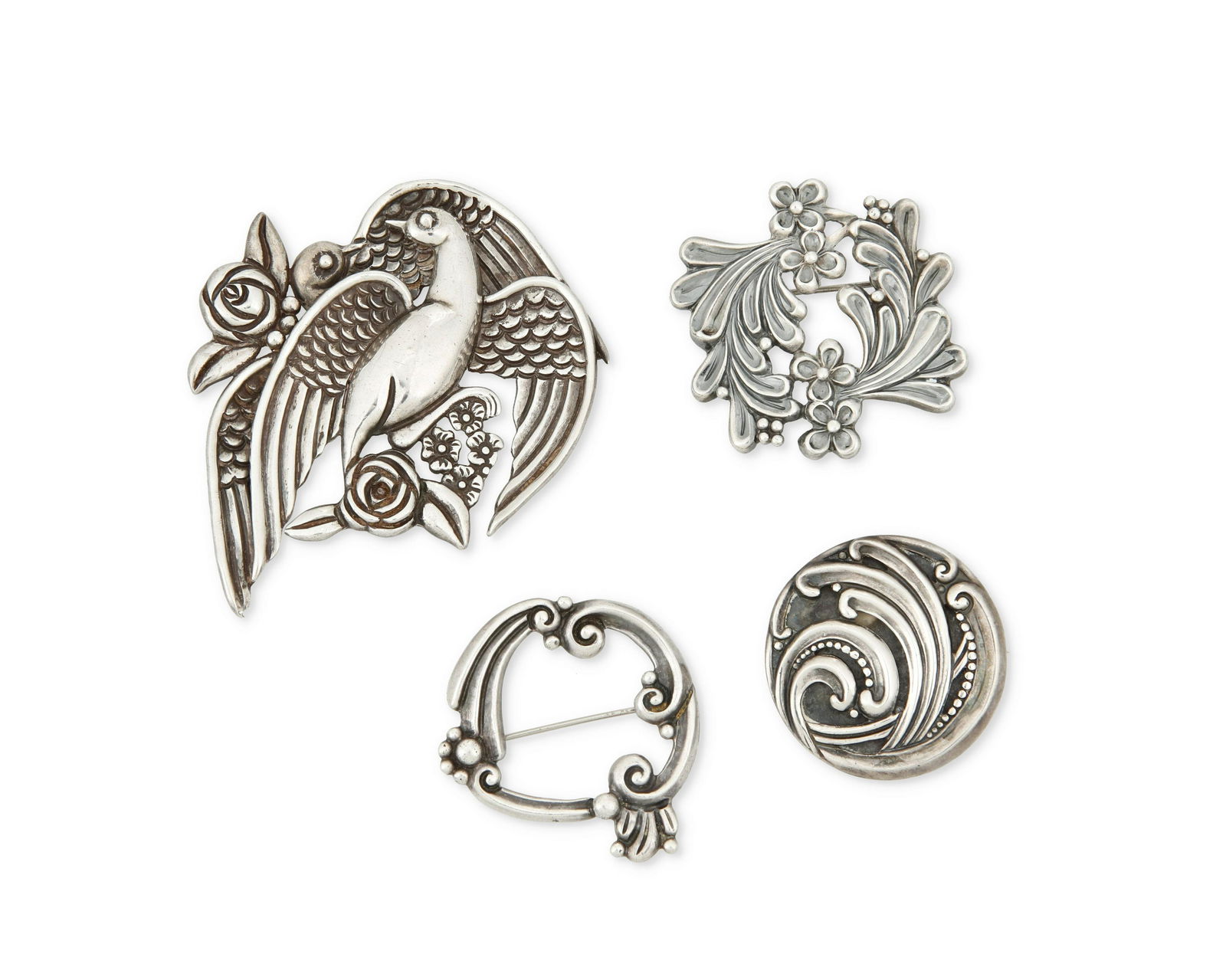 A group of Margot de Taxco sterling silver brooches (1 of 2)