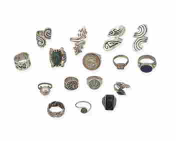 A large group of silver rings (1 of 1)