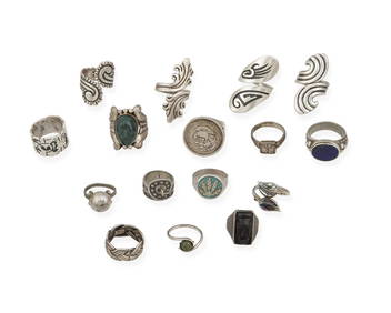 A large group of silver rings (1 of 1)