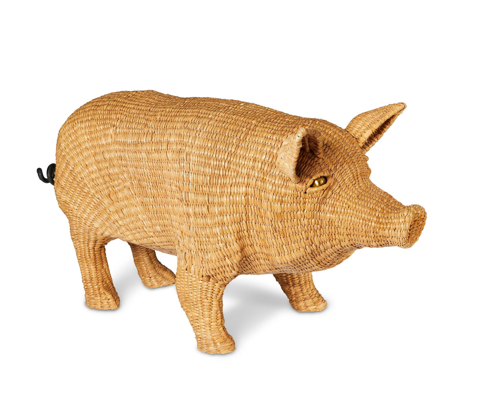 A Mario Lopez Torres "Tzumindi" sculptural wicker pig (1 of 5)