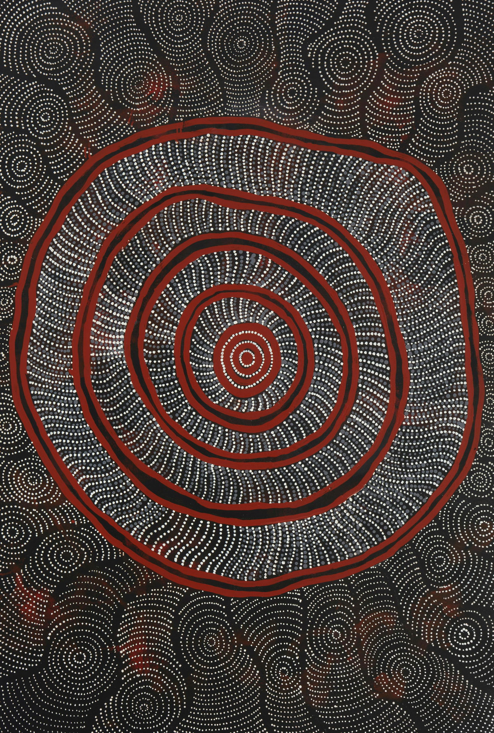 Maureen Nampijinpa Hudson (b. 1959), "Water Dreaming," Acrylic on canvas, 38" H x 26" W (1 of 5)