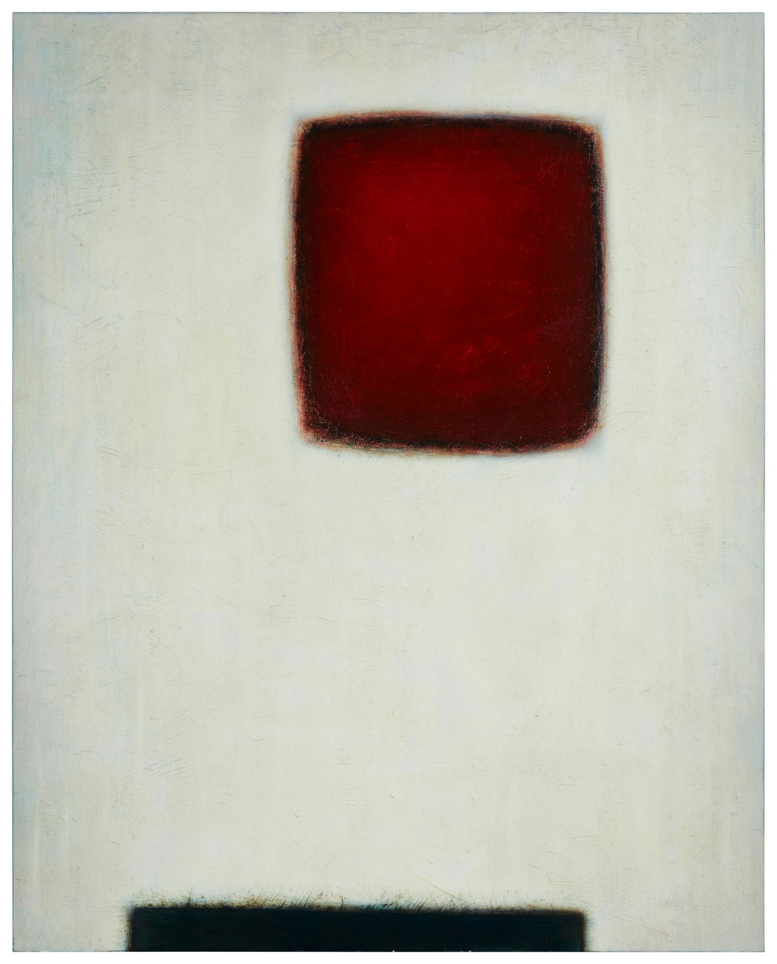 20th/21st century American/Japanese School, Abstract with Red Square, 2002, Oil on canvas, 60" H x (1 of 4)