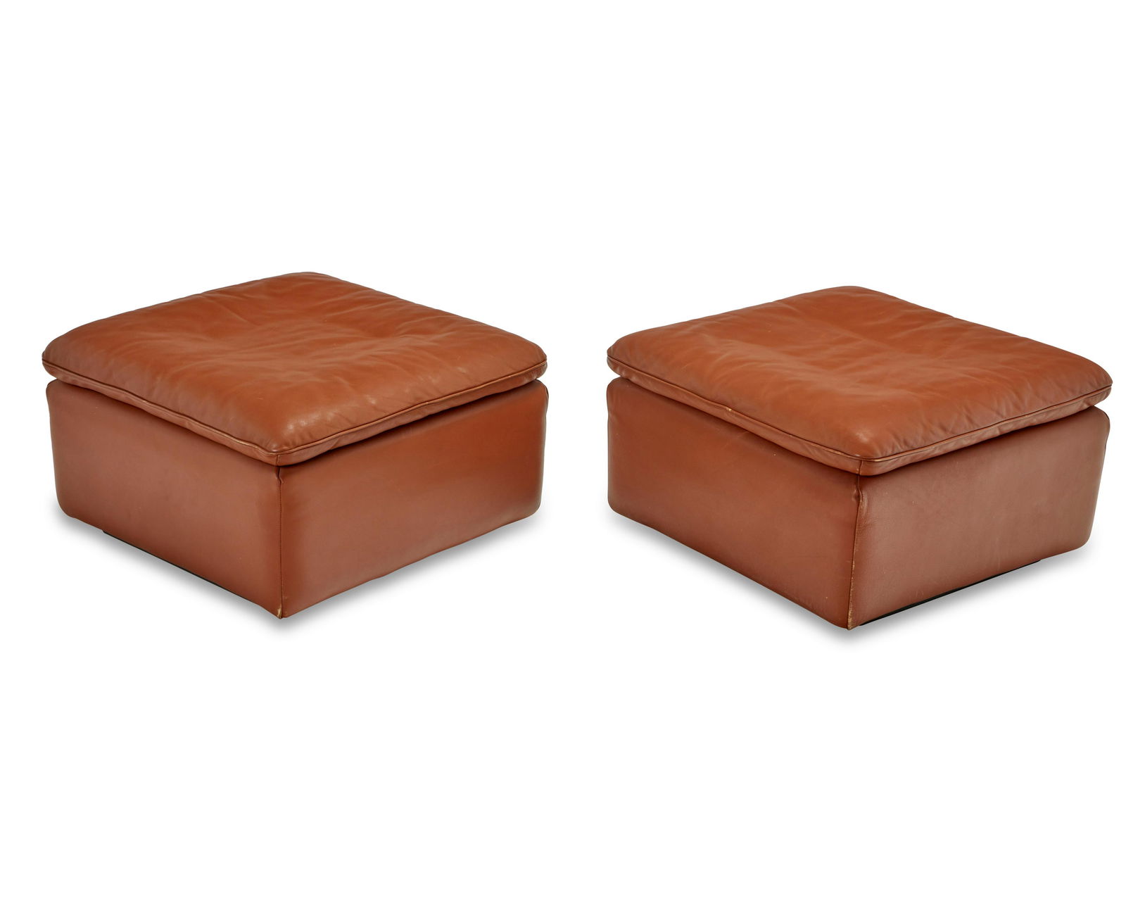 A pair of De Sede DS 49 leather ottomans for Stendig (1 of 4)