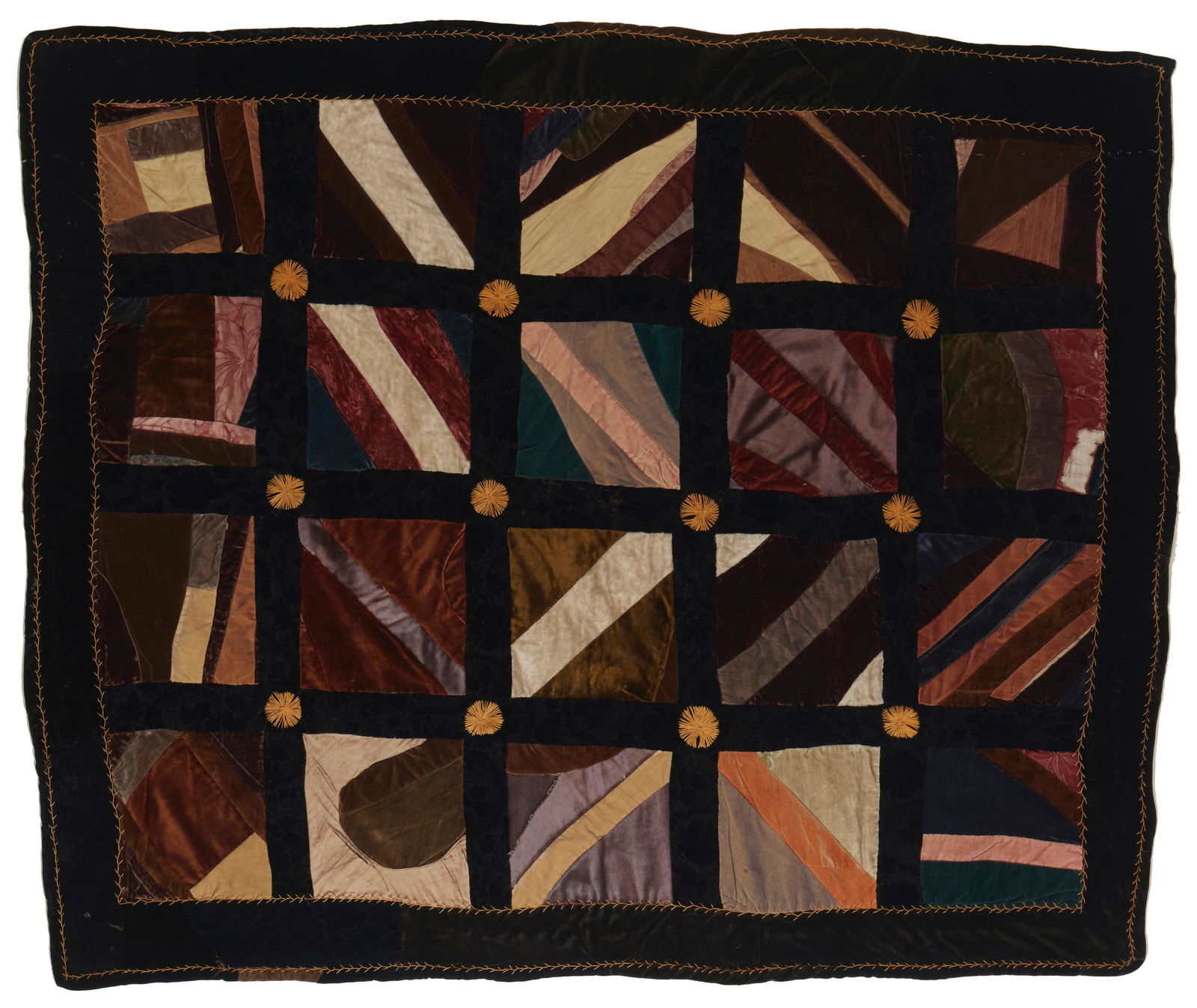An American velvet patchwork quilt (1 of 4)
