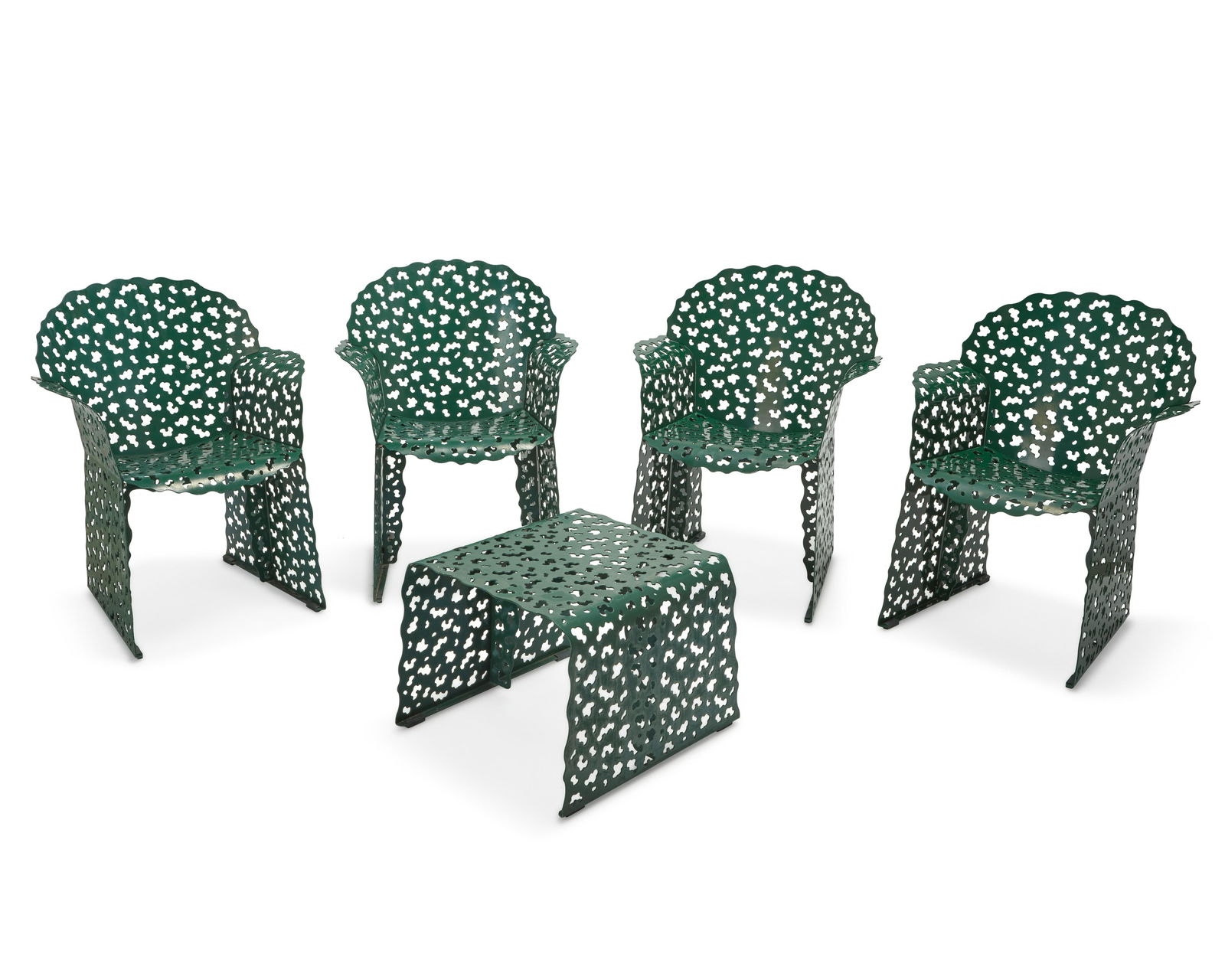 Richard Schultz, (1926-2021), Topiary lounge chairs with ottoman for Knoll, late 20th/early 21st (1 of 8)