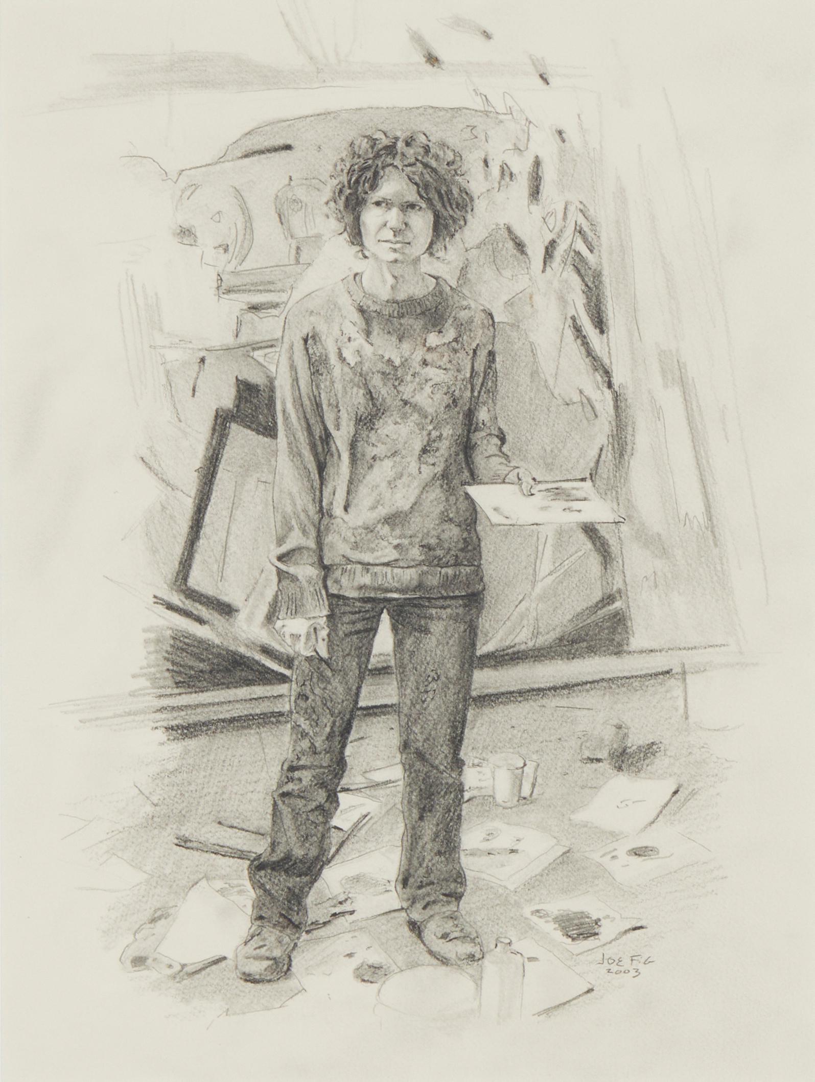 Joe Fig (b. 1968) "Drawing of Dana Schultz," 2003, Pencil on paper, Sight: 14" H x 10.5" W (1 of 5)