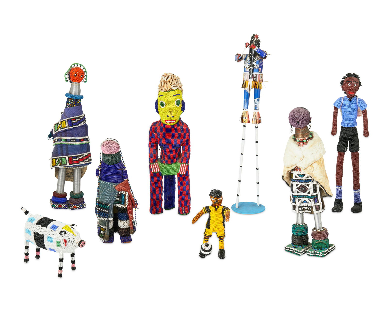 A group of African wirework beaded sculptures (1 of 1)