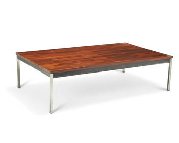 A Florence Knoll-style walnut and steel coffee table (1 of 5)
