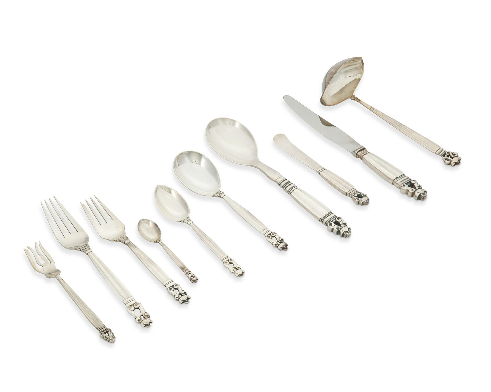 Georg Jensen (1866-1935), An "Acorn" sterling silver flatware service (1 of 3)