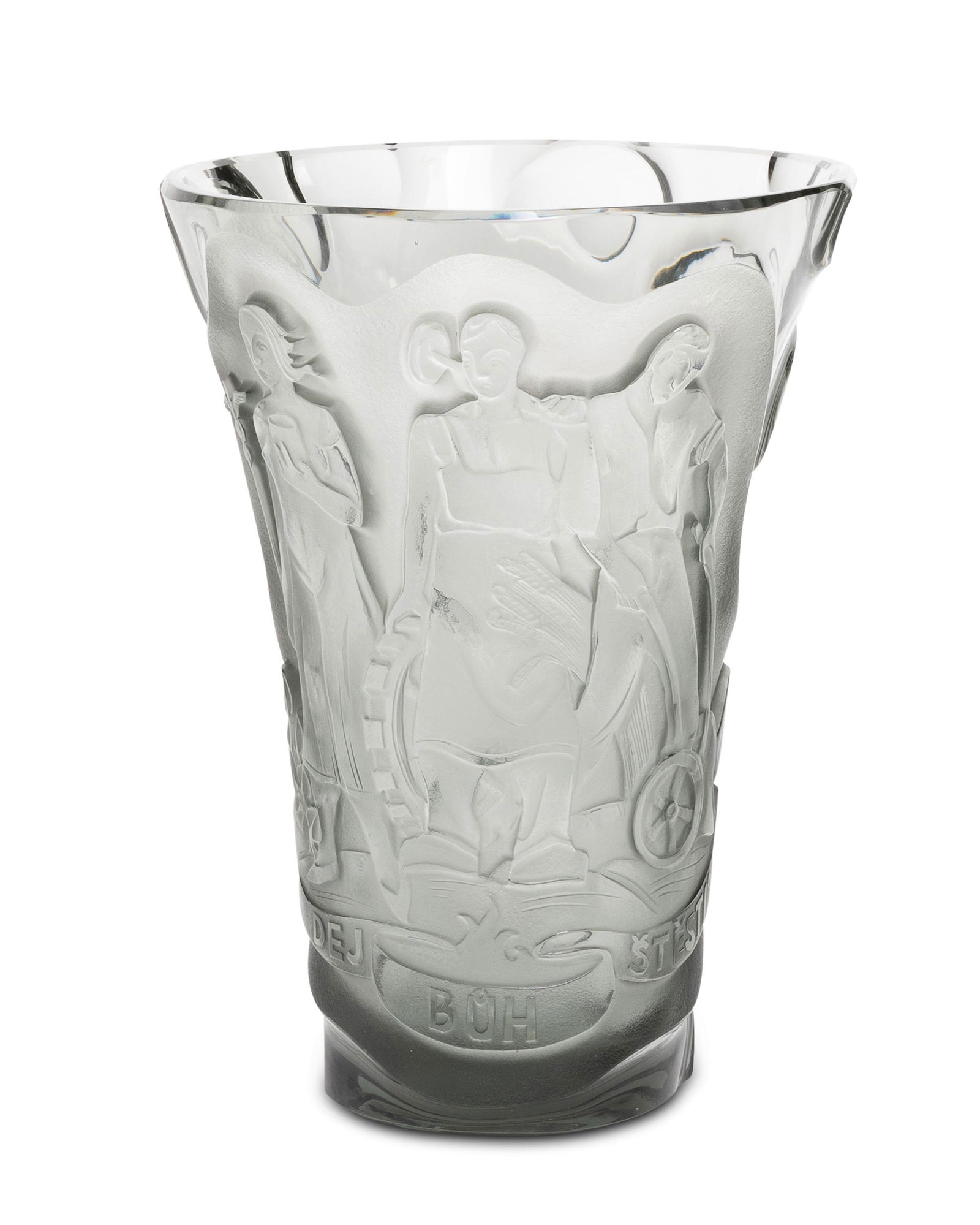 An Art Deco Czech art glass vase (1 of 3)