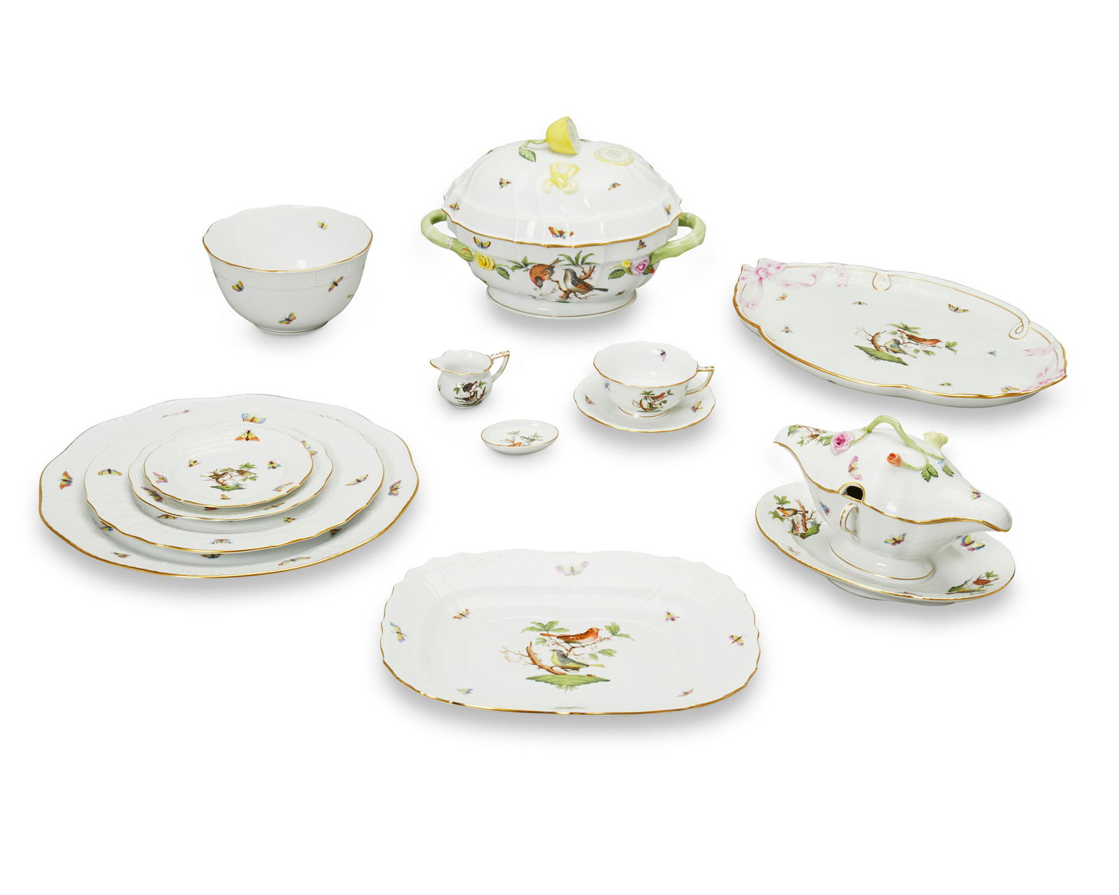A Herend "Rothschild Bird" porcelain dinner service (1 of 7)
