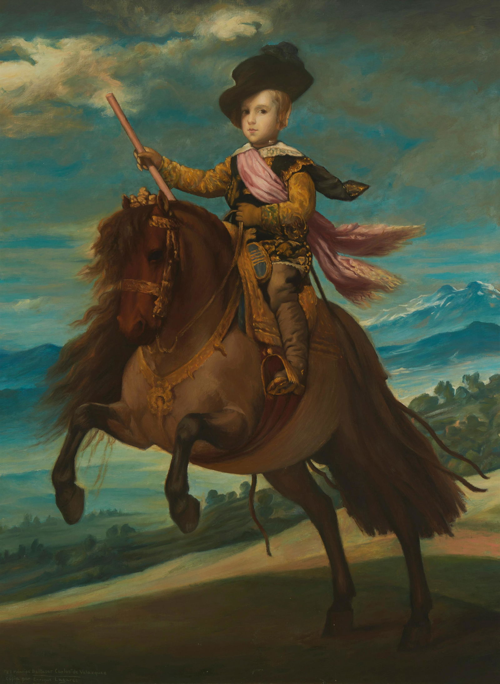 Enrique Lagares (b. 1931), Equestrian portrait of Prince Balthasar Charles, Oil on canvas, 46.5" H x (1 of 5)