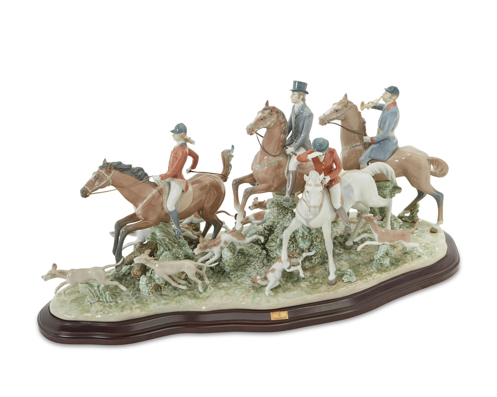 A Lladro "Fox Hunt" porcelain figural group (1 of 6)
