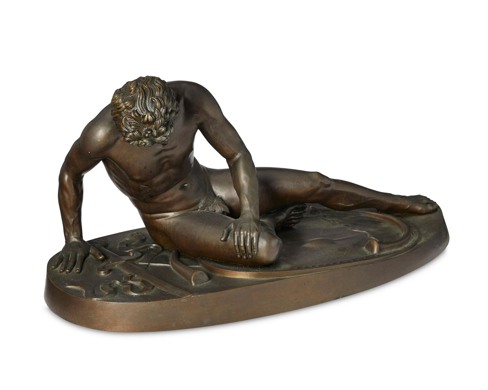 A bronze sculpture in the manner of the "The Dying Gaul" (1 of 2)