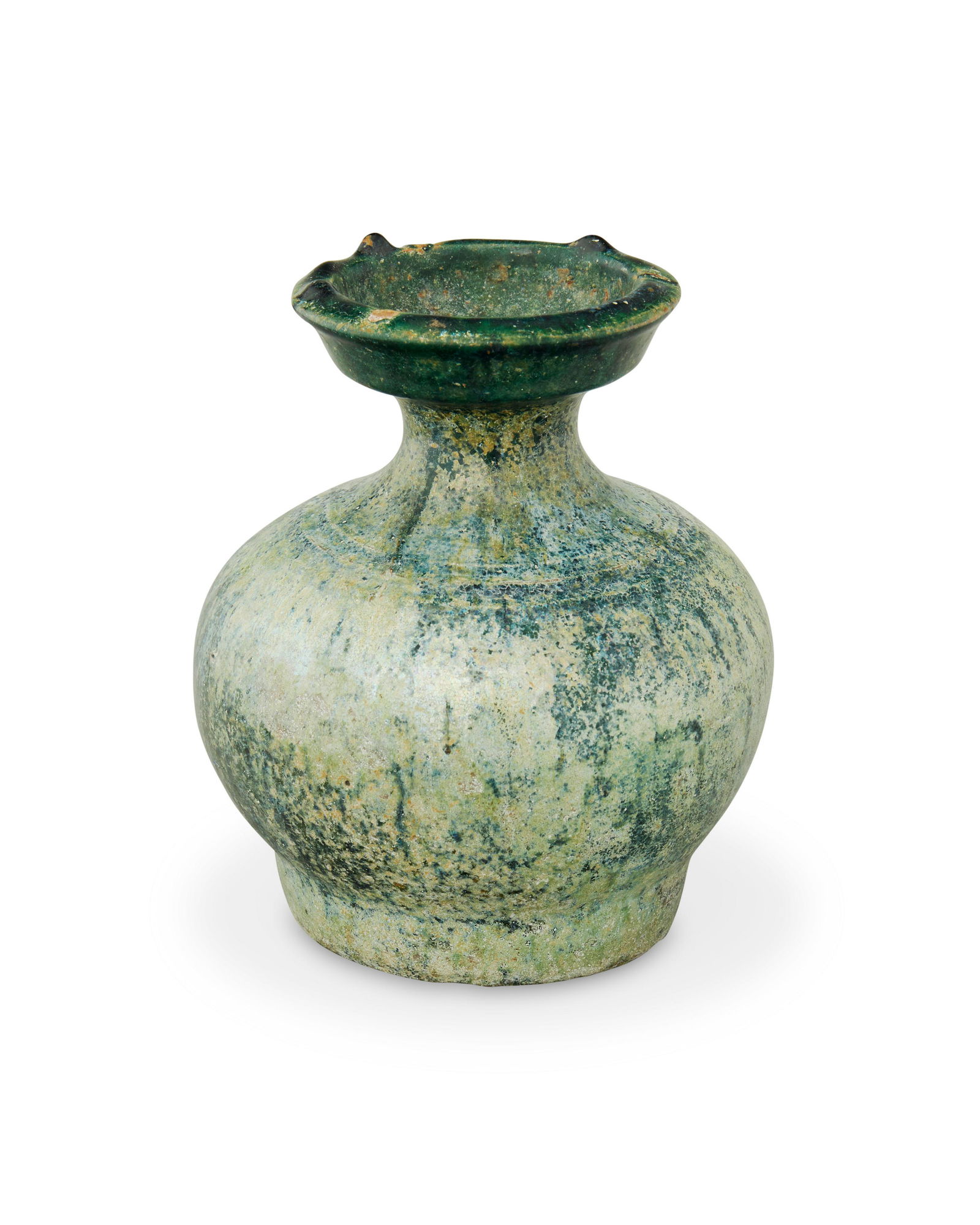 A Chinese Han Dynasty green glazed earthenware vase (1 of 2)
