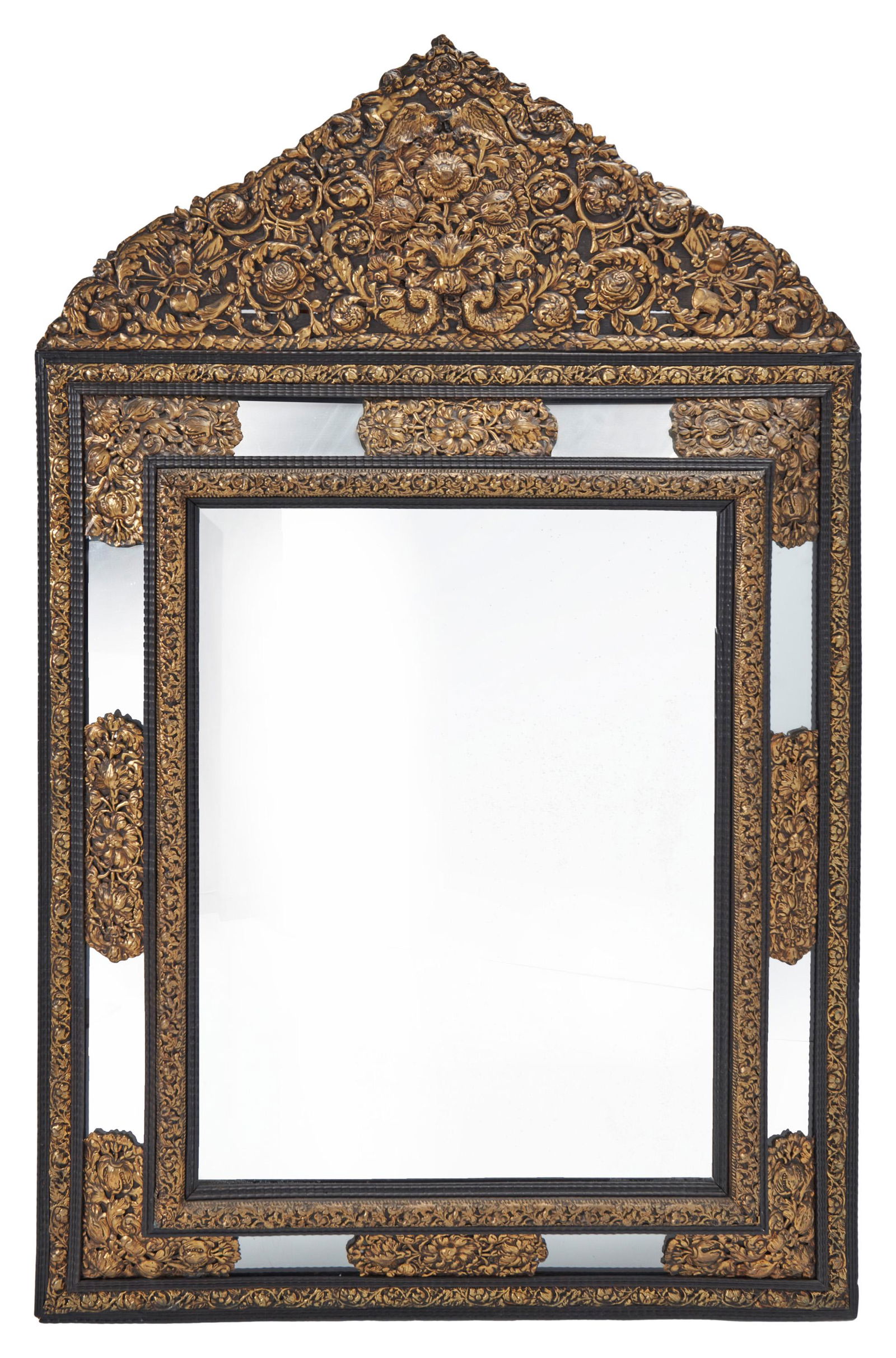 A Flemish-style repousse wall mirror (1 of 4)