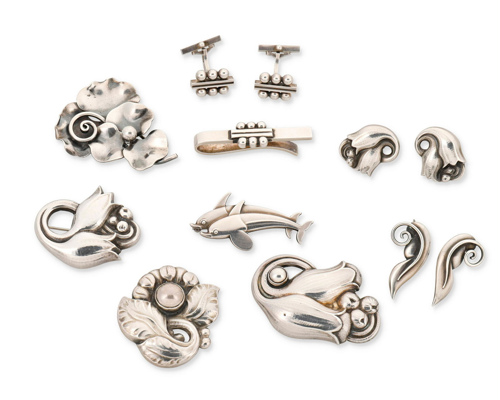 A group of Georg Jensen sterling silver jewelry (1 of 1)