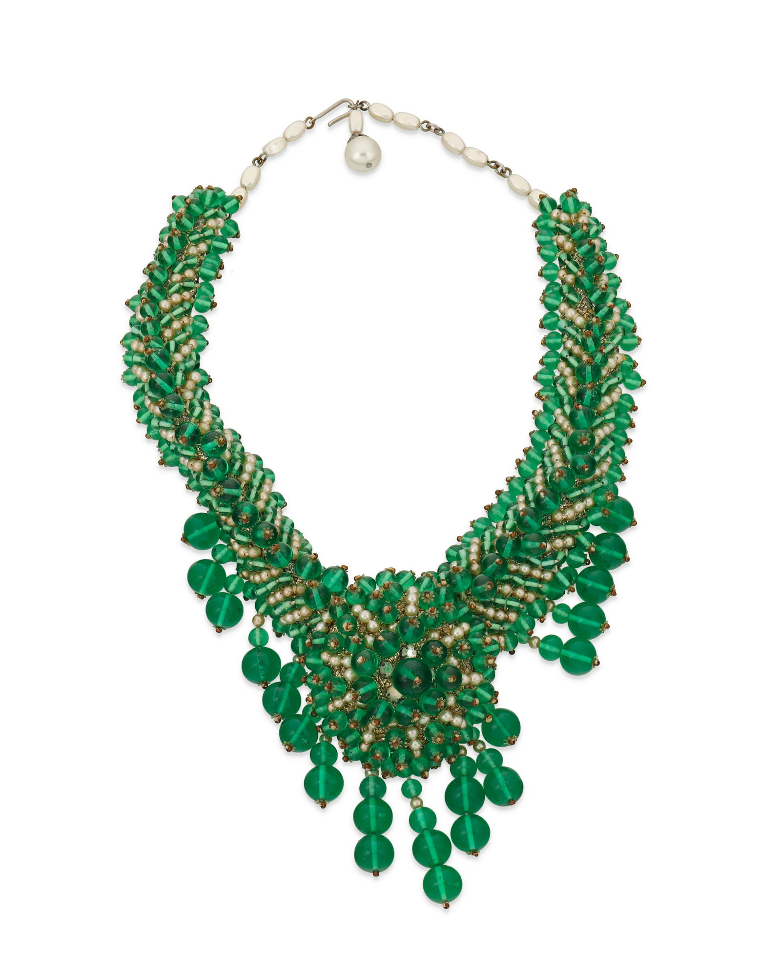 A green glass Gripoix-style necklace (1 of 1)