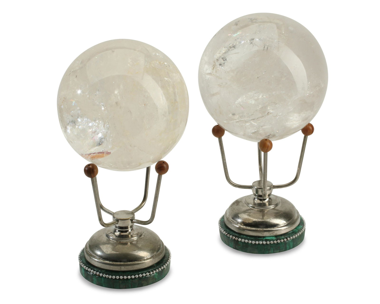 A pair of Art Moderne rock crystal spheres (1 of 1)