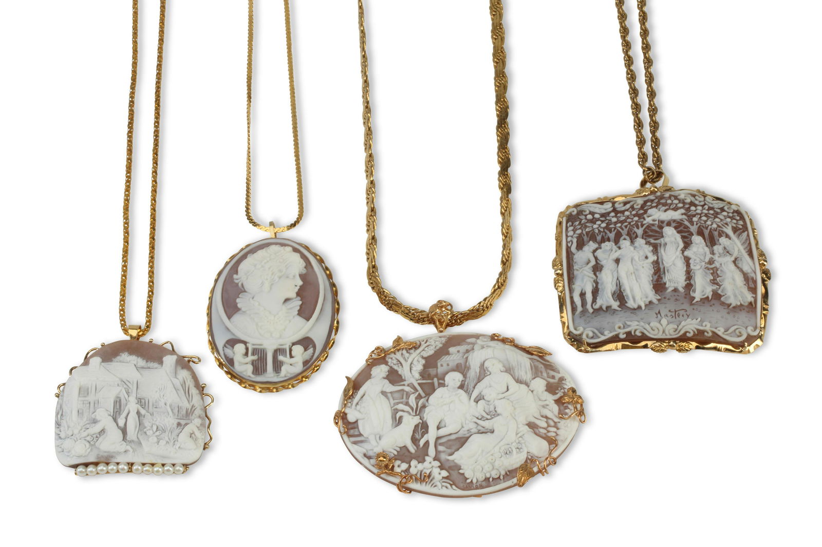 A group of vintage cameo necklaces (1 of 2)