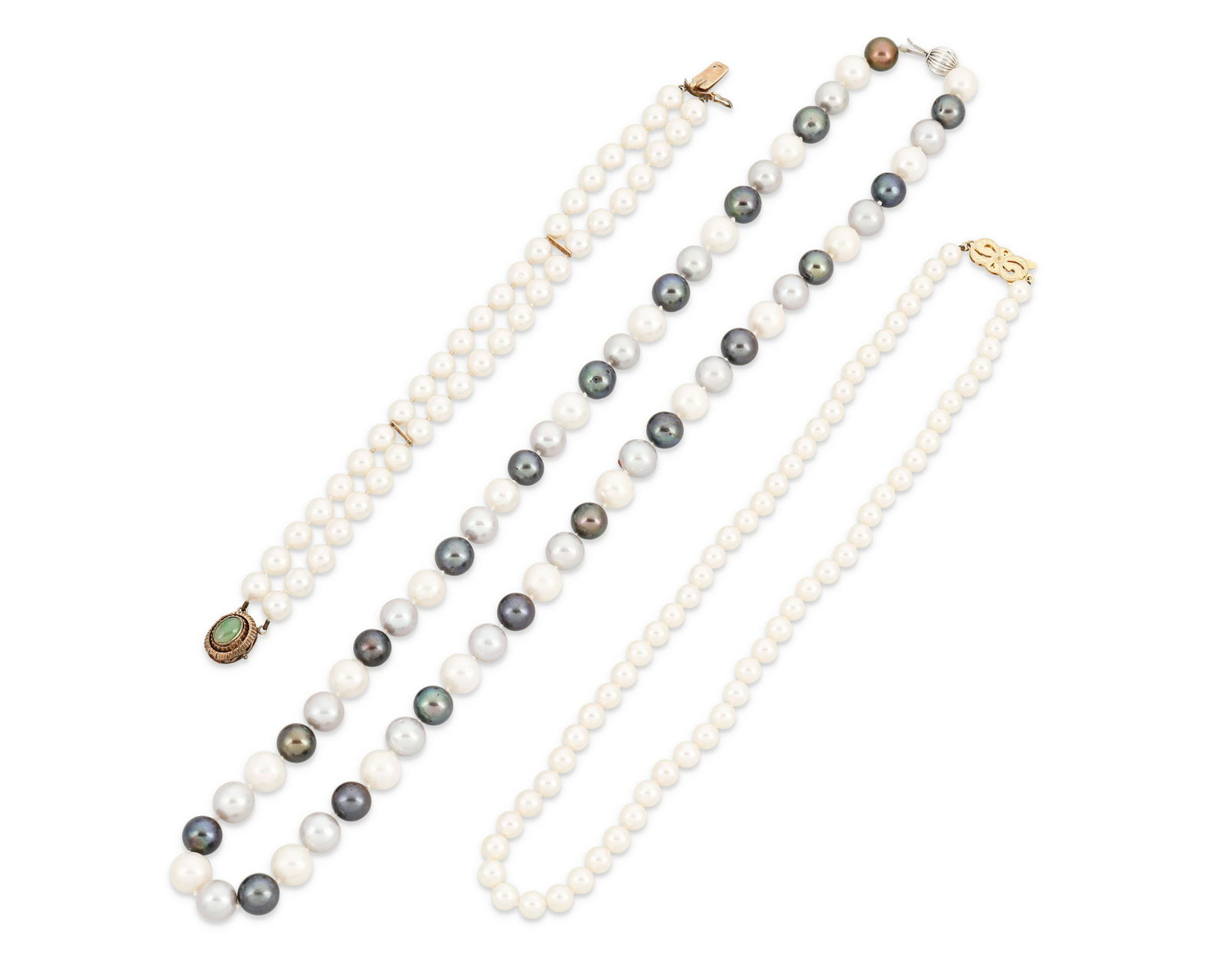 Three cultured pearl jewelry items including Mikimoto (1 of 1)