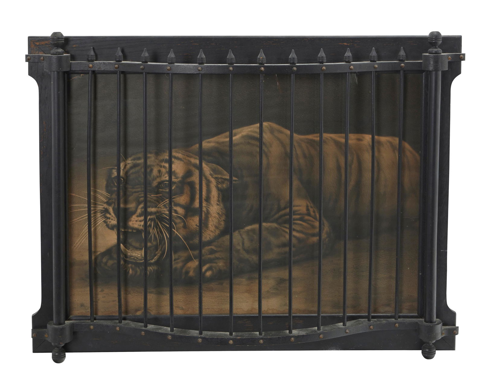 A tiger lithograph in custom cage frame (1 of 5)