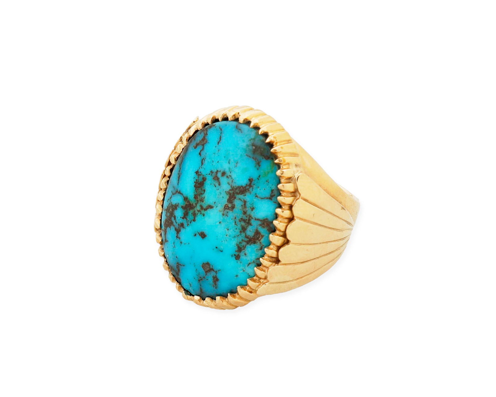 A Southwest 18k gold and turquoise ring (1 of 2)