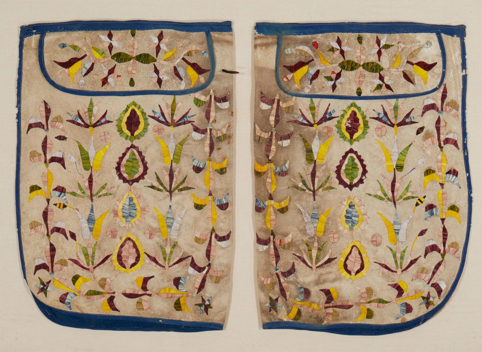 A pair of NIhiyawak Plains Cree quilled leggings (1 of 4)