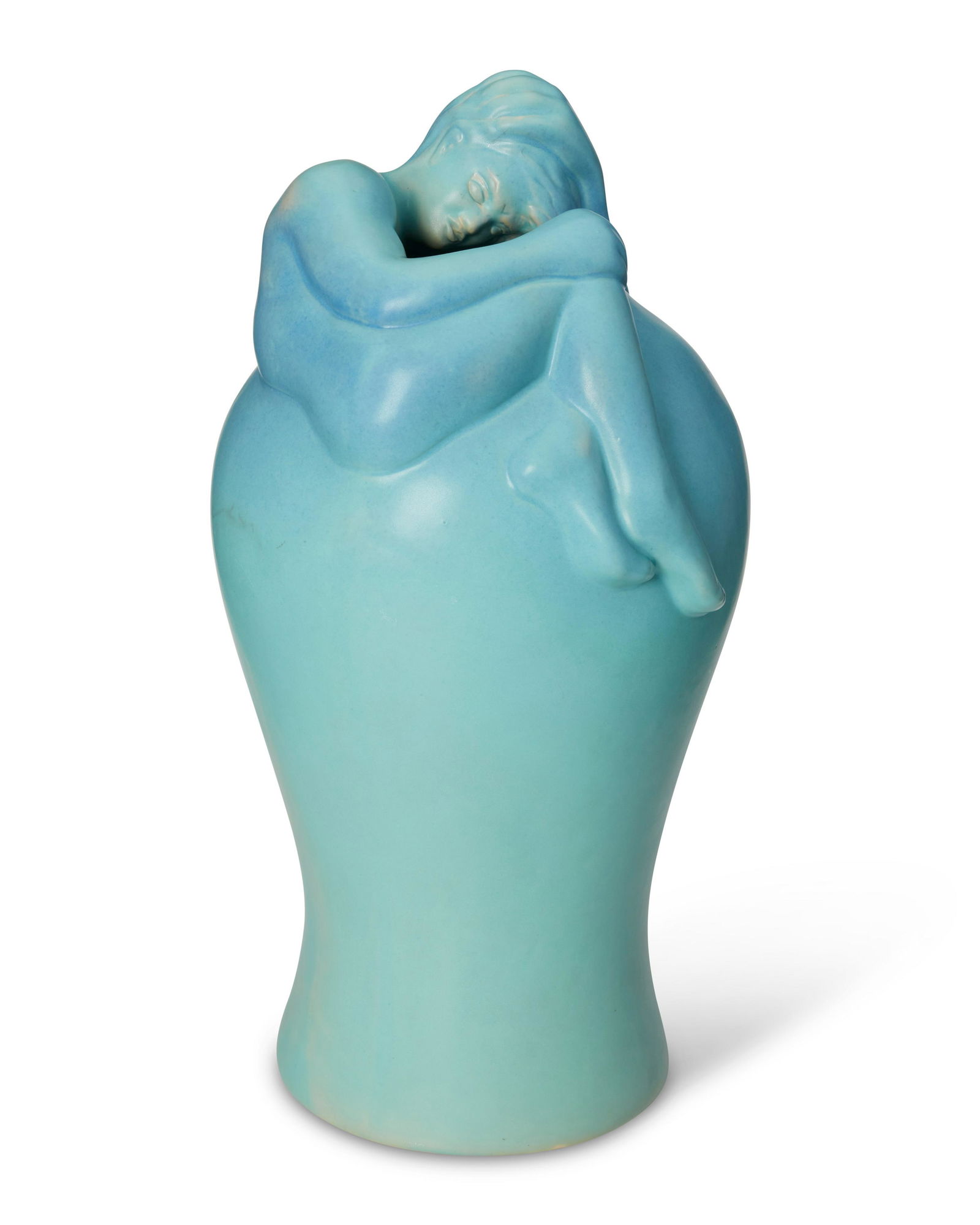 A Van Briggle "Despondency" pottery vase (1 of 5)