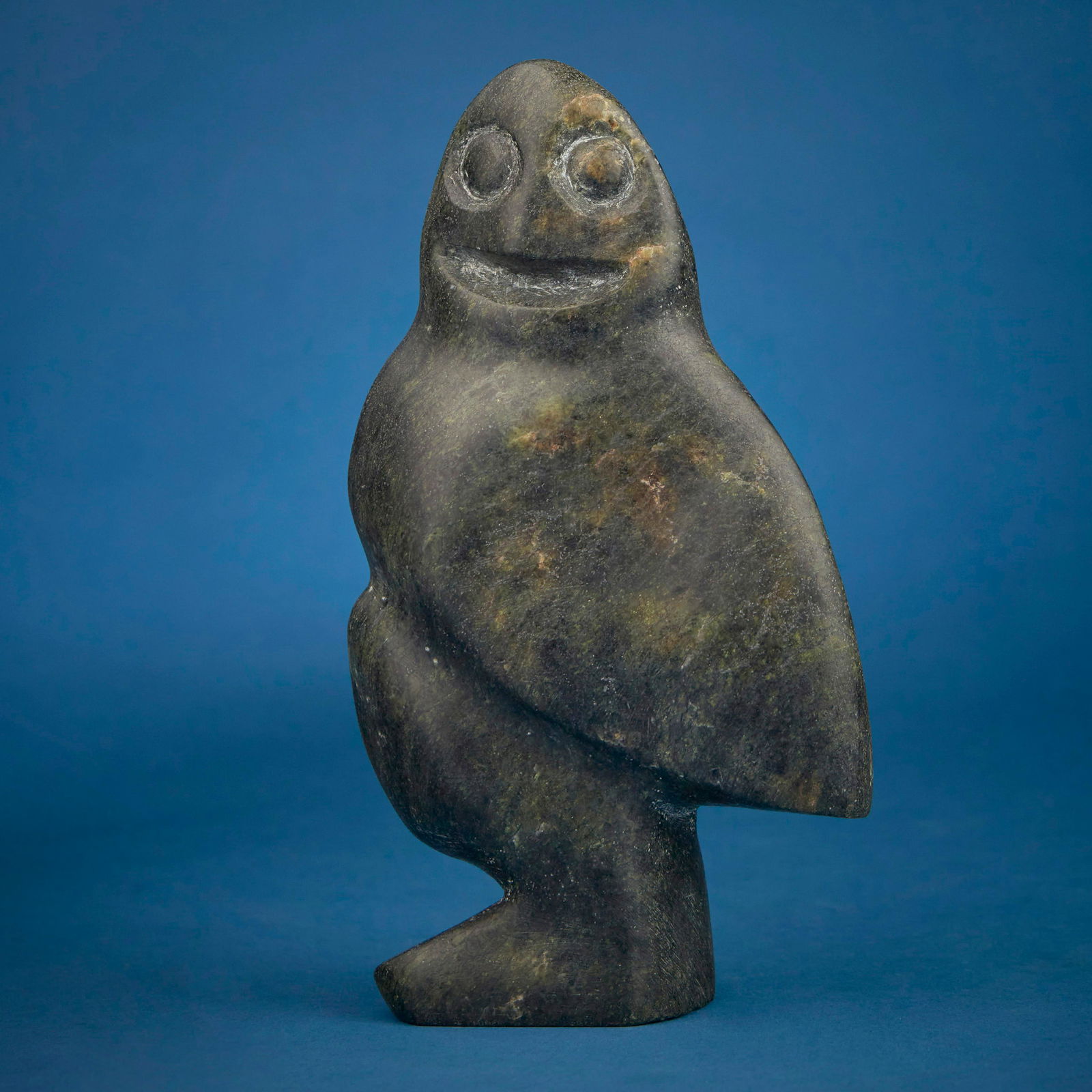 Nipisha Osuitok (Neepeesha) (1925-1980, Inuit; Cape Dorset/Kinngait), Carved owl figure (1 of 6)