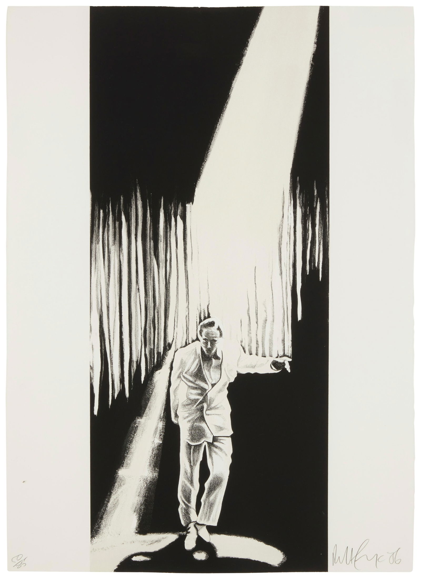 Robert Longo (b. 1953), "Talking Heads," 1986, Lithograph on paper, Image/Sheet: 30.25" H x 22.125": Robert Longo(b. 1953)"Talking Heads," 1986Lithograph on paperEdition: 50/85Signed, dated, and numbered in pencil along the lower edge: Robert Longo and with an unidentified blindstamp in the upper lef