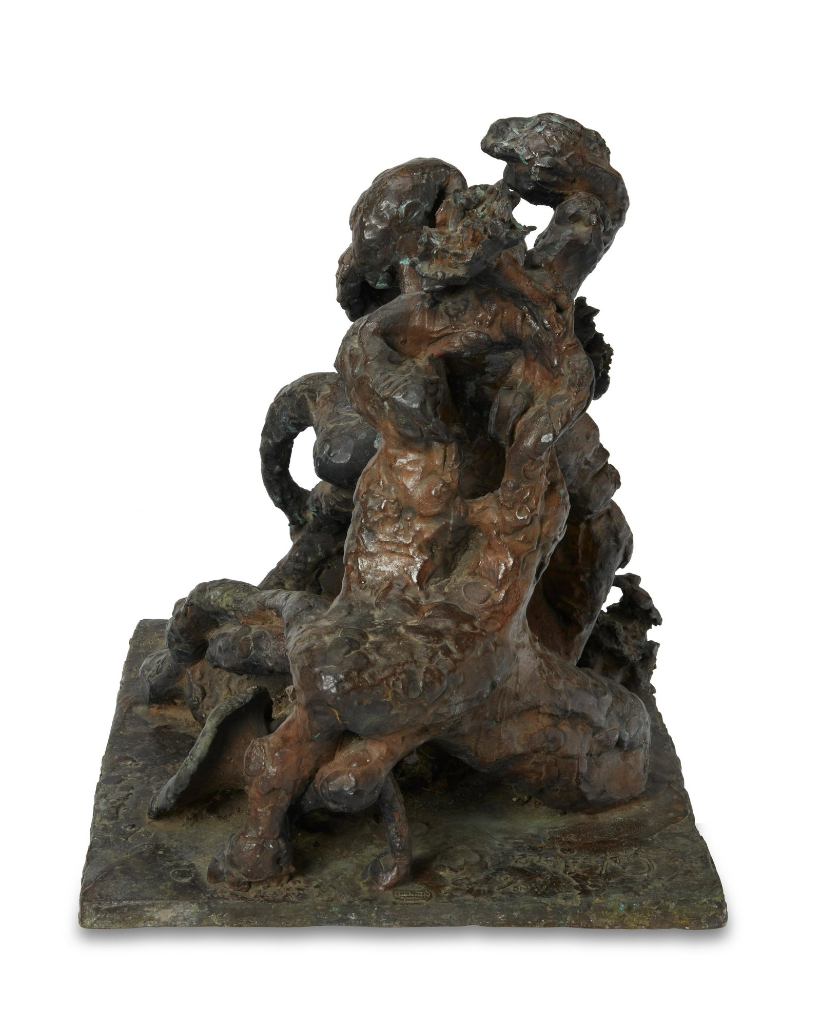 Jacques Lipchitz (1891-1973), "Melancholia," 1971, Patinated bronze, 15.75" H x 13.25" W x 15.5" D: Jacques Lipchitz(1891-1973)"Melancholia," 1971Patinated bronzeEdition: 0/0 (Artist's Proof)Signed and numbered to base: J. Lipchitz; further marked for the artist's foundry: Fonderia Luigi T