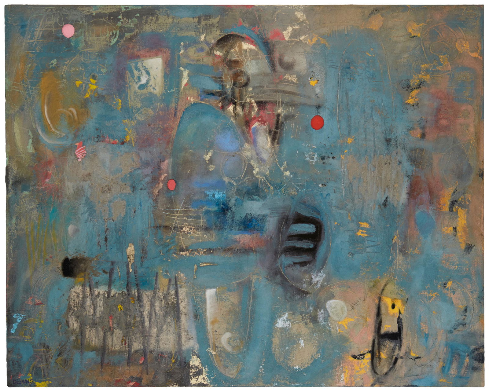 Jeffrey Downs (20th century), "Trinity," 1998, Mixed media on canvas, 60" H x 48" W (1 of 5)