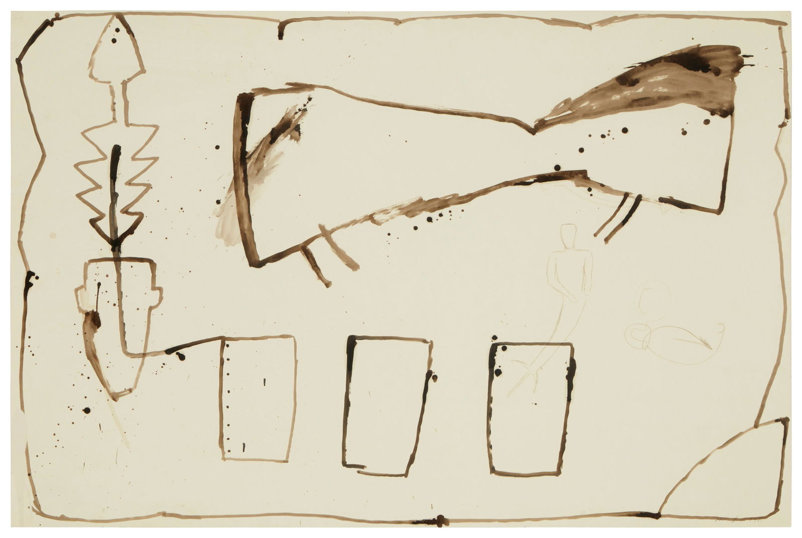 James Brown (1915-2020), Untitled, 1985, Stain and graphite on paper, 40" H x 59.5" W (1 of 7)