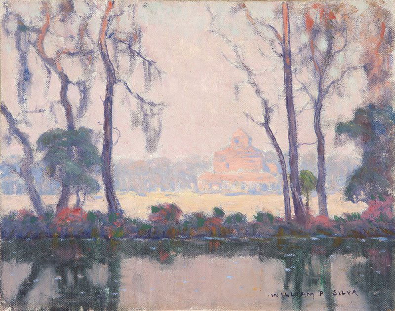 William Posey Silva (1859-1948): Old Mill - Garden of Dreams, Magnolia Gardens, Charleston, SC, signed lower right: William P. Silva, oil on canvas laid to artist's board, 11'' x 14'', est:$2000/3000. Provenance: Abbott Silva, Carmel
