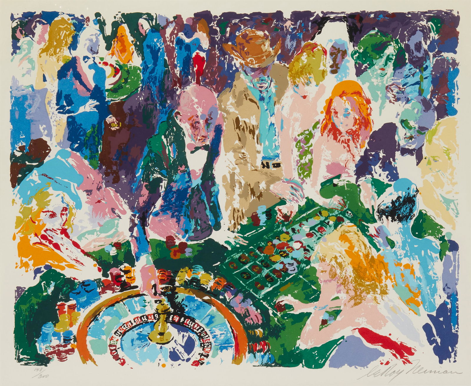 LeRoy Neiman (1921-2012), "Casino," 1972, Screenprint in colors on paper, Image: 21" H x 25.625" W; (1 of 6)