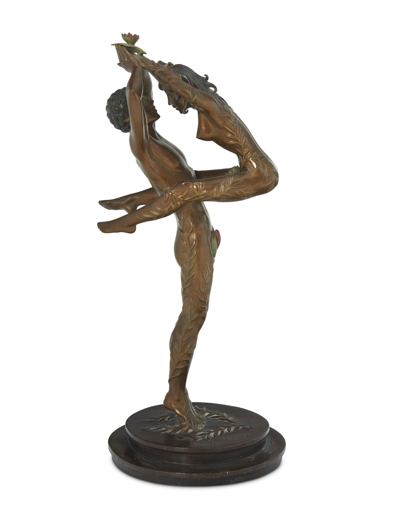 Romain (ErtE) de Tirtoff (1892-1990), "Amants," 1980, Cold-painted and patinated bronze, 18.75" H x (1 of 6)