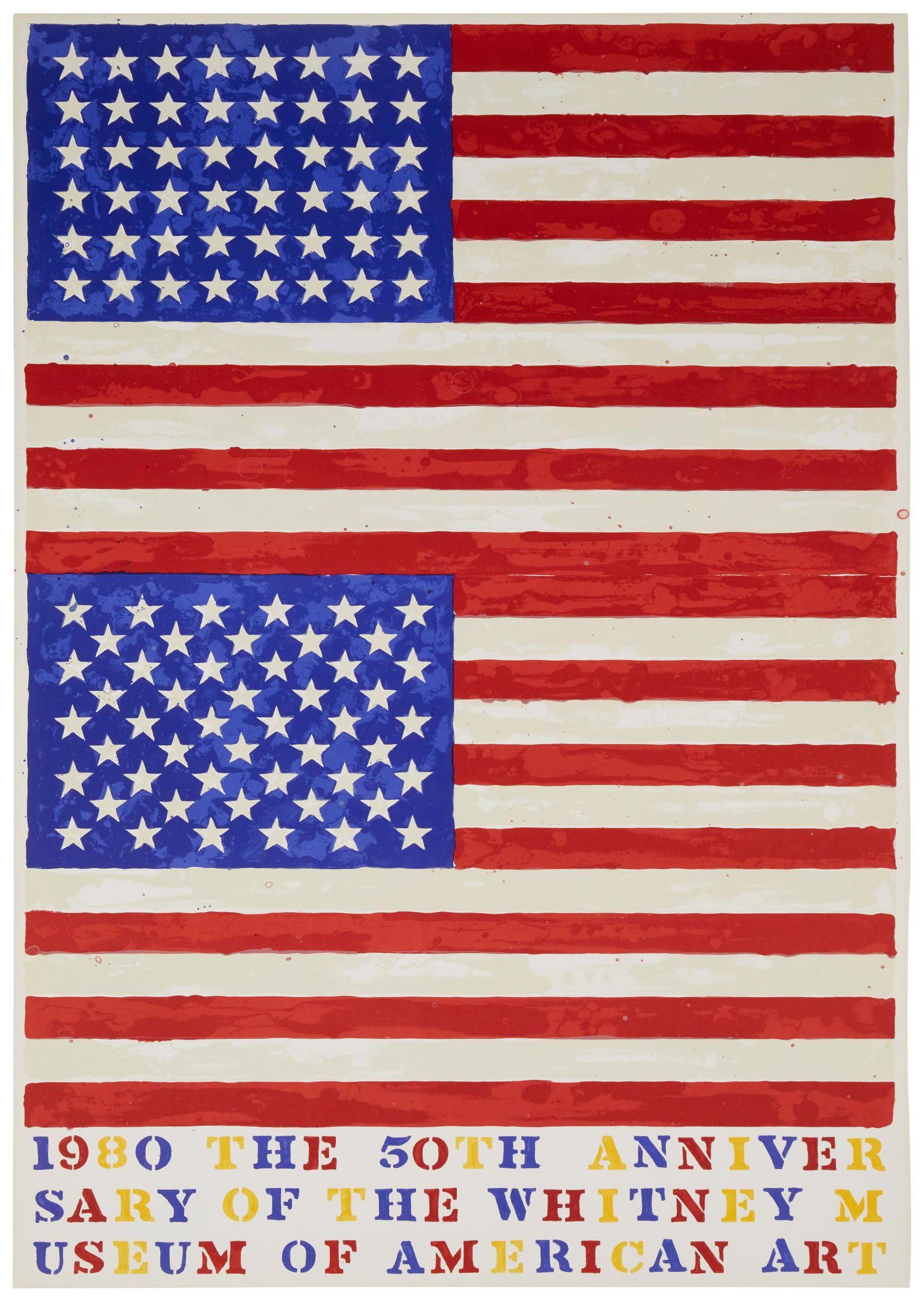 After Jasper Johns (b. 1930), "1980 The 50th Anniversary of the Whitney Museum of American Art," (1 of 5)