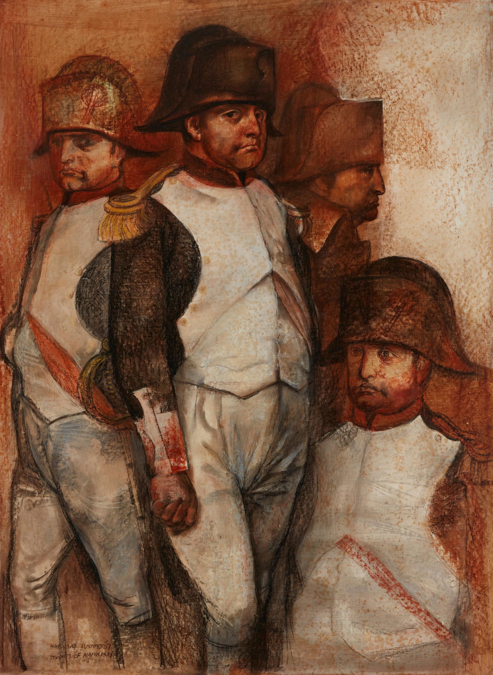 Harold Wood (1918-2004), "Studies of Napoleon," 1967, Oil on Masonite, 46" H x 34" W (1 of 6)