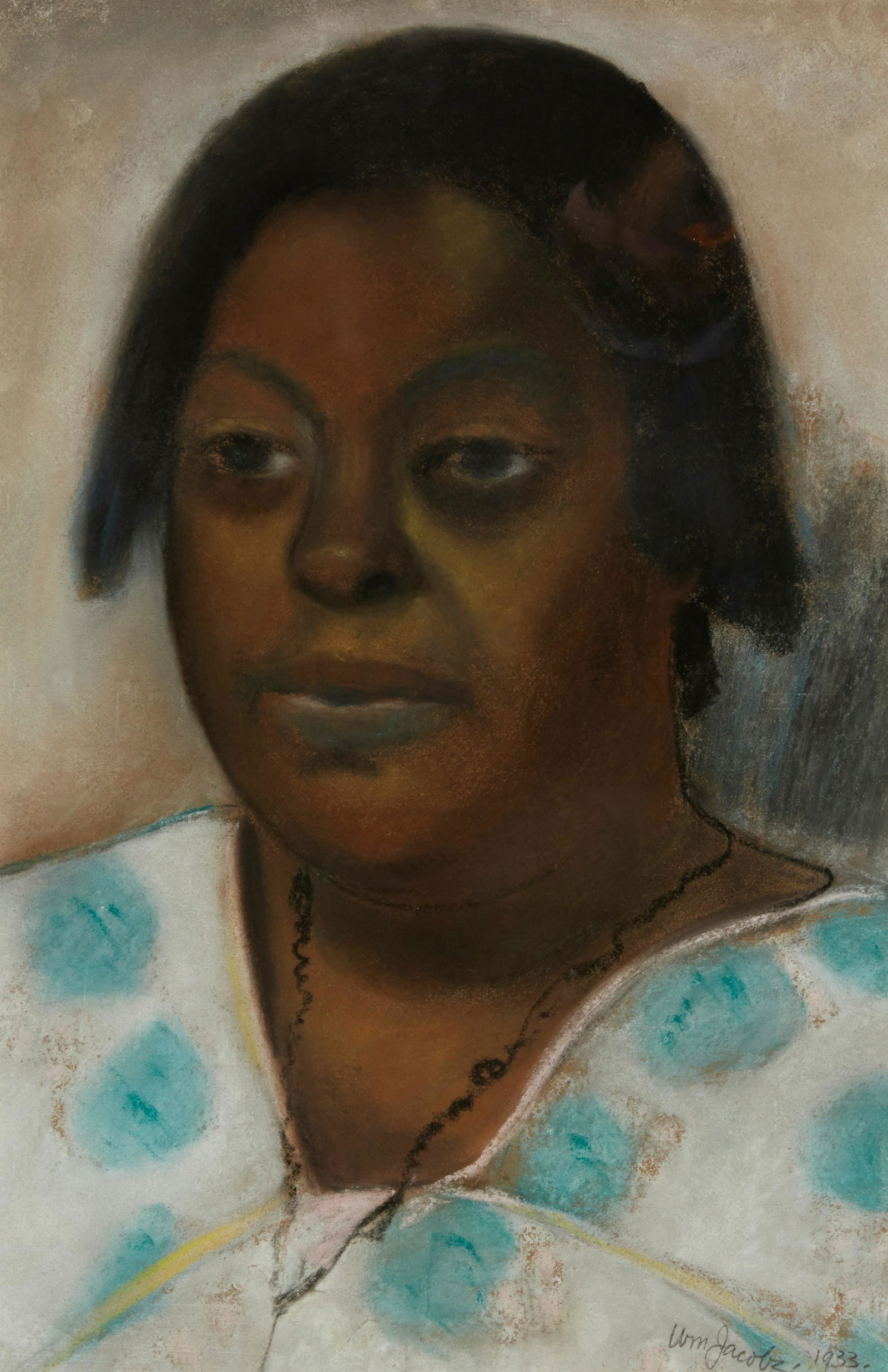 William Jacobs (1897-1973), Portrait of a woman, 1933, Pastel on paper, Sight: 17.25" H x 11.375" W (1 of 5)