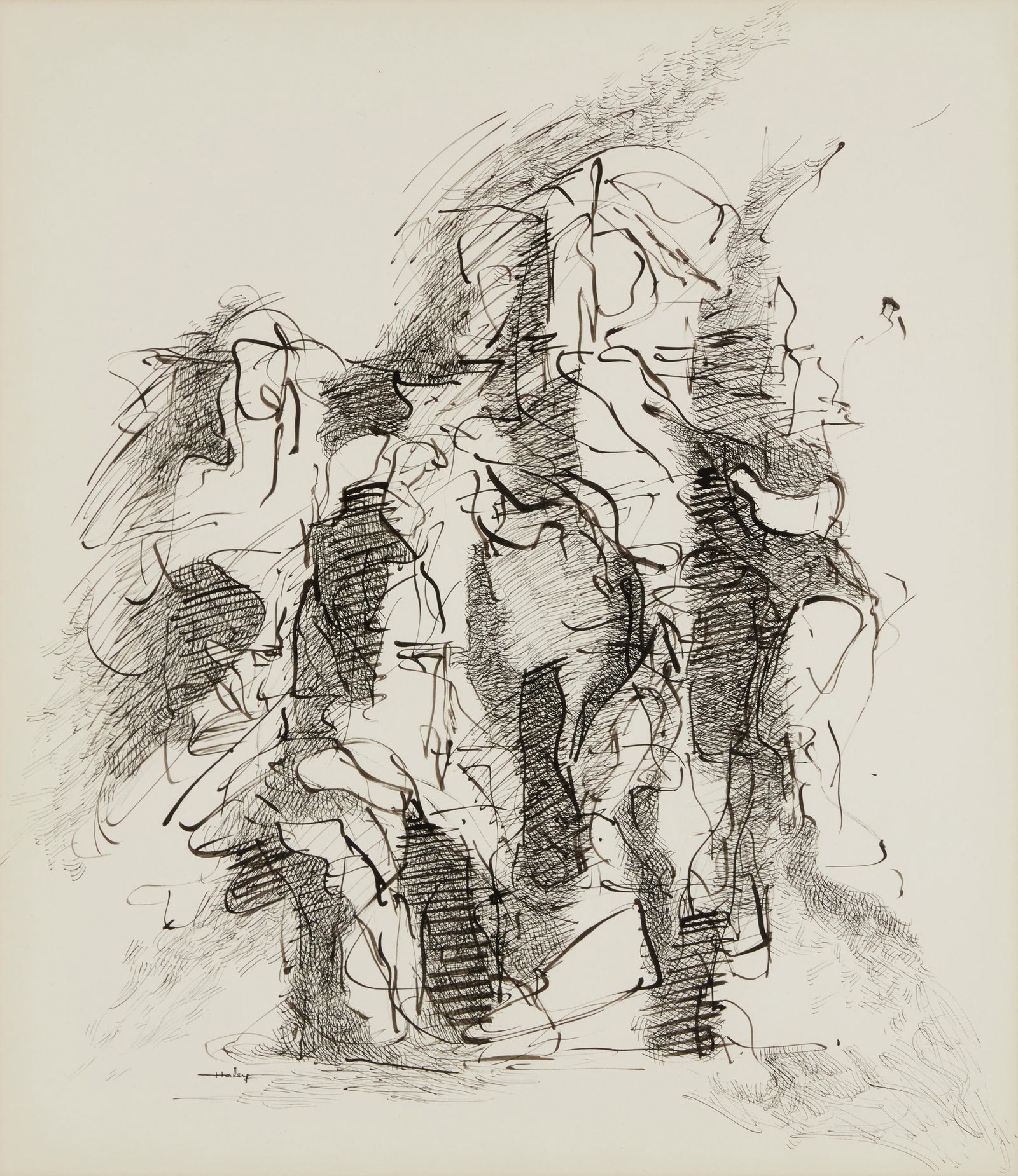 John Haley (1905-1991), "City of Refuge," Quill, pen, and ink on Strathmore paper, Image: 24" H x (1 of 6)