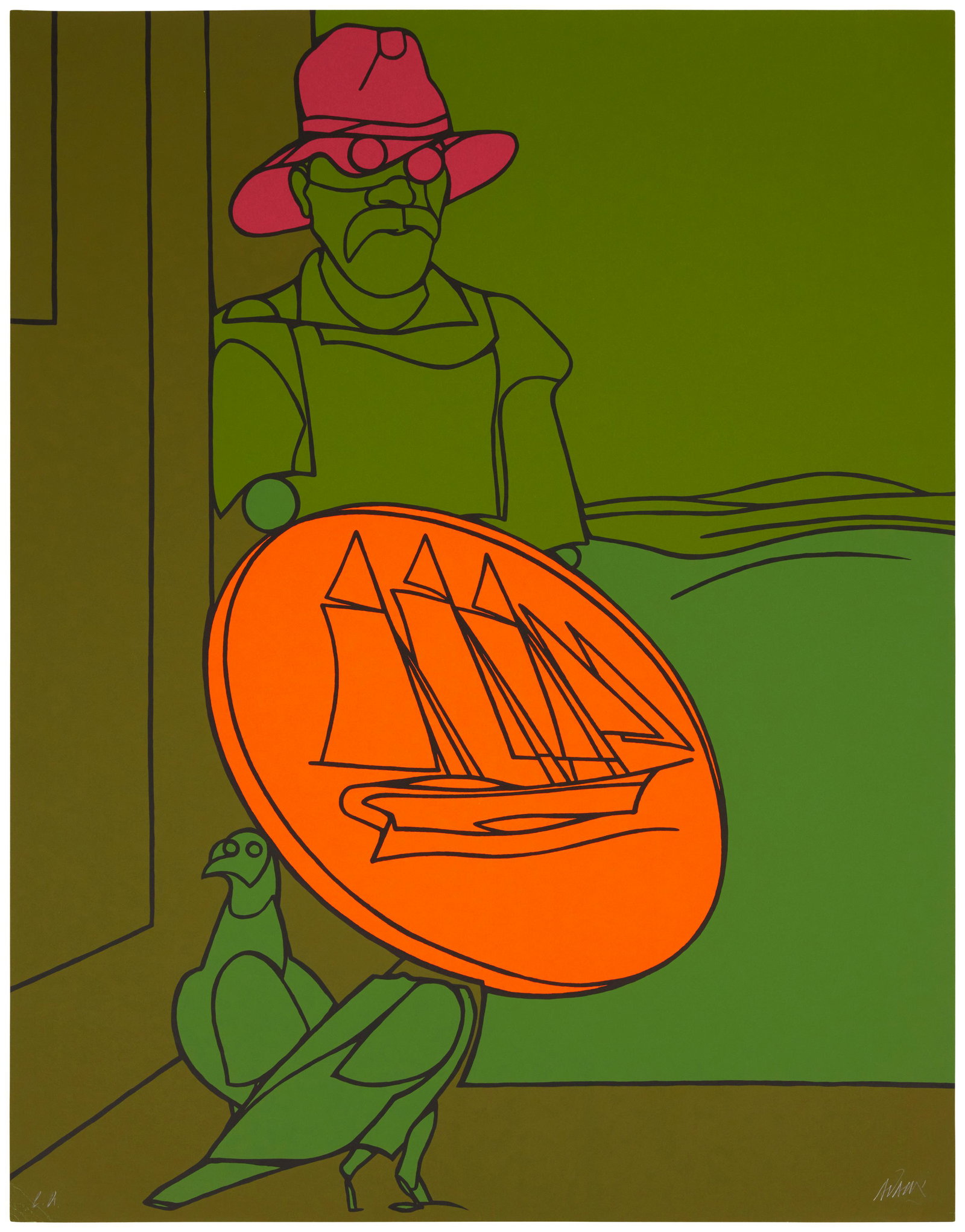 Valerio Adami (b. 1935), "Caprichos Americano," 1979, Screenprint in colors on wove paper, (1 of 5)